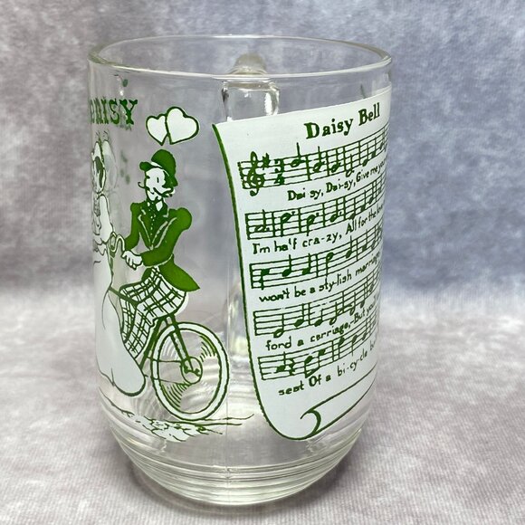 Hazel Atlas Big Top Peanut Butter Glass "Daisy Bell" Song Lyrics Mug - Picture 3 of 11